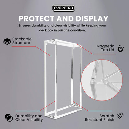 1x EVORETRO Acrylic Display Case for Lorcana Starter Deck Protective Box
