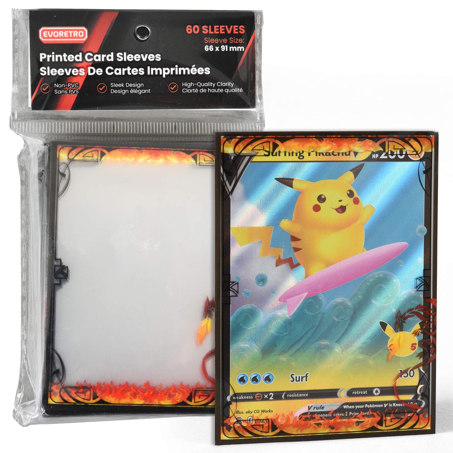 EVORETRO Printed TCG Card Sleeves – Themed Designs for Pokémon, MTG & More