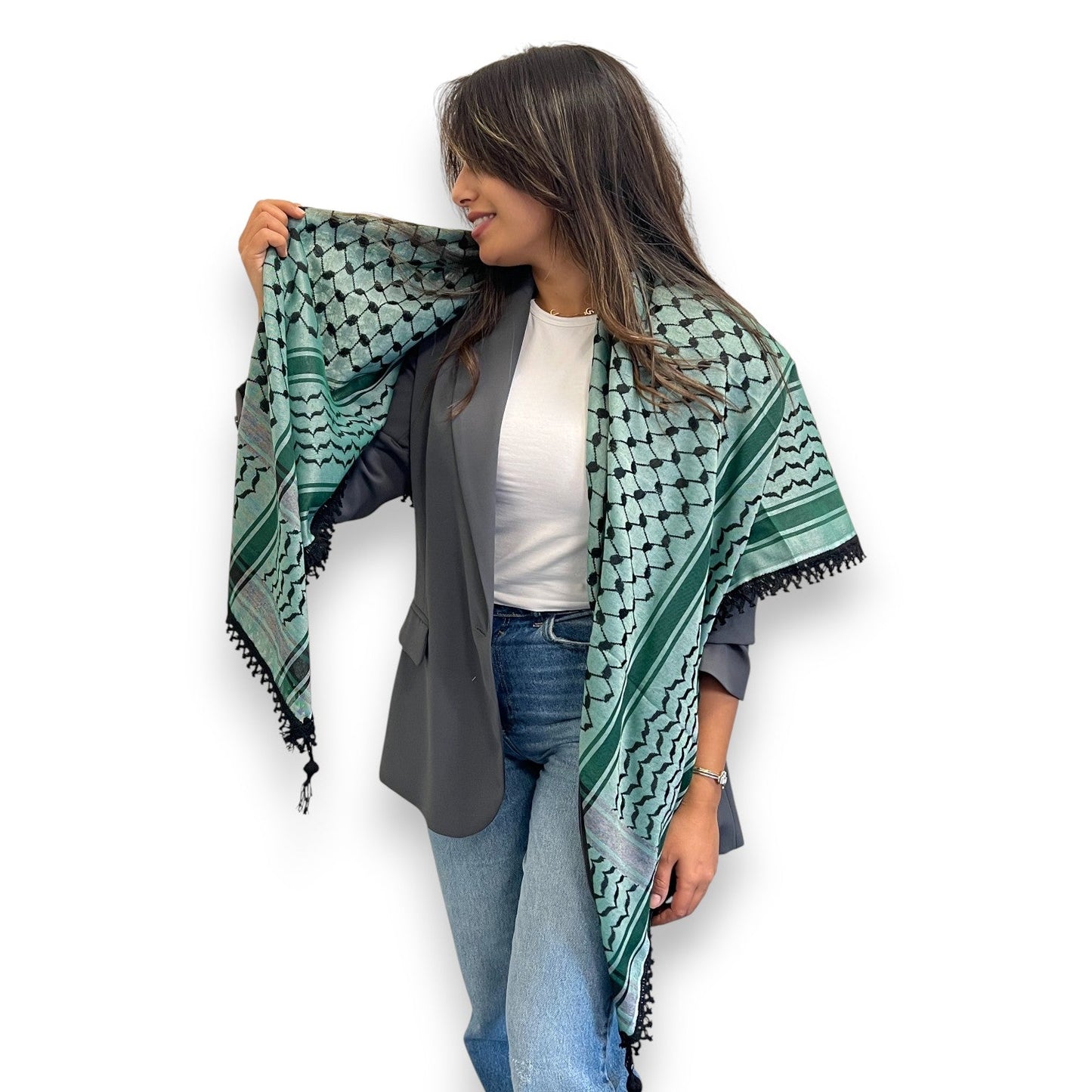 Echoes – Forest Green Kufiya (Keffiyeh) | Made in Jordan