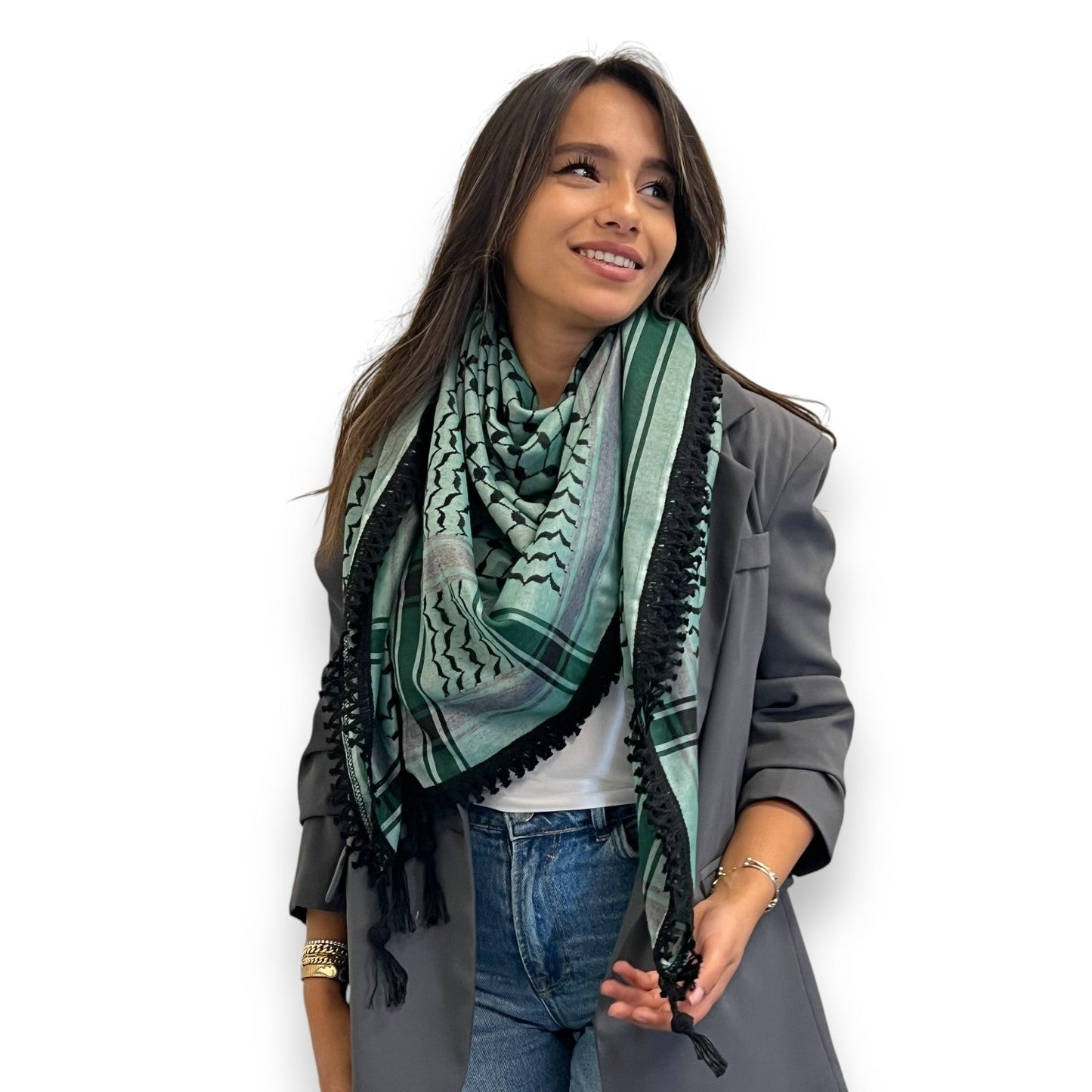 Echoes – Forest Green Kufiya (Keffiyeh) | Made in Jordan