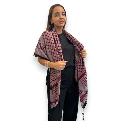 Echoes – Deep Maroon Kufiya (Keffiyeh) | Made in Jordan