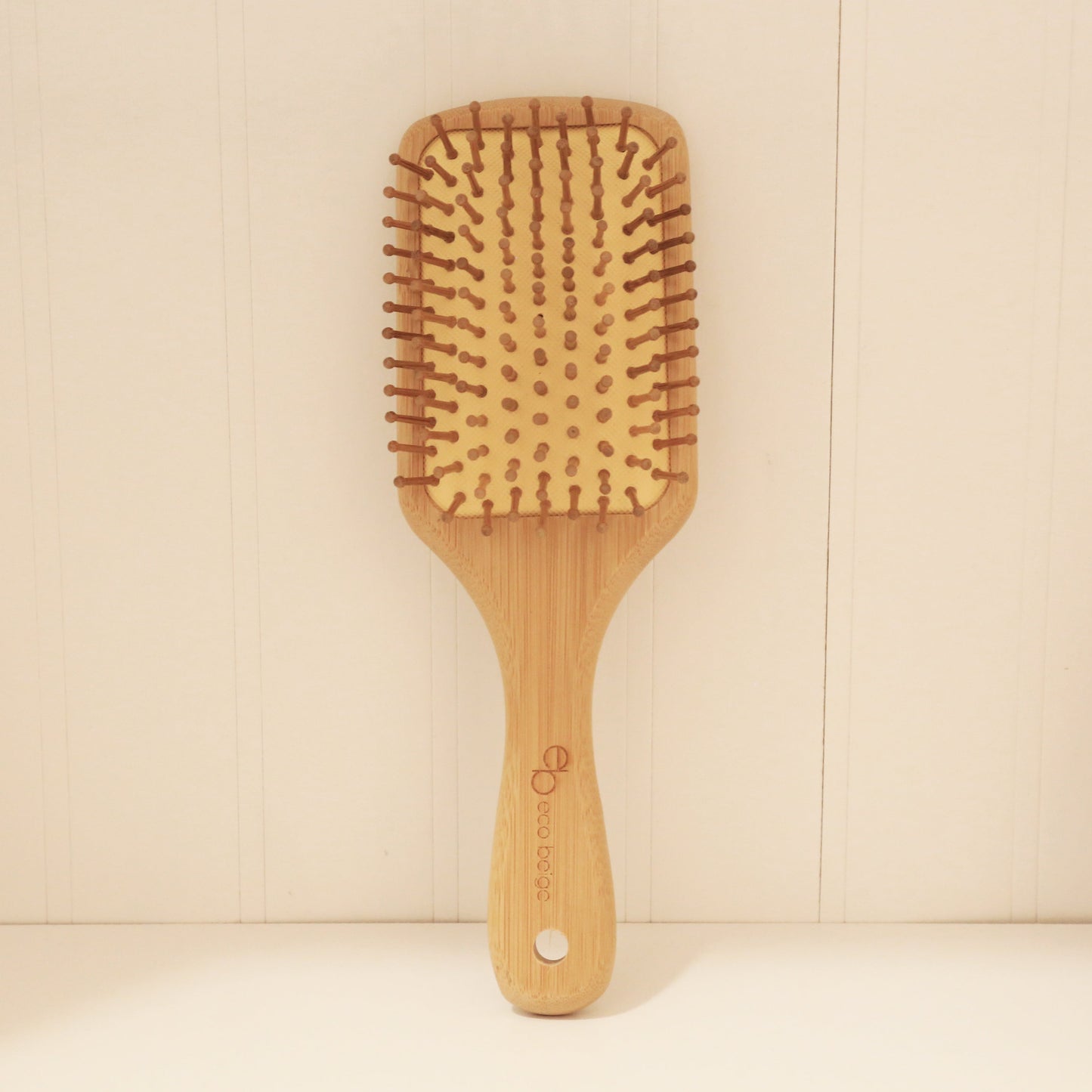 Brosse à cheveux rectangulaire en bambou avec coussinet