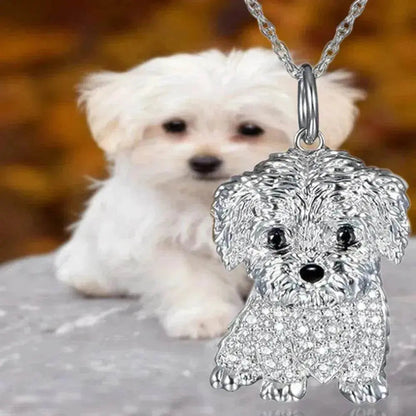 Eco-friendly Zinc Alloy Die Casting Puppy Pendant Necklace