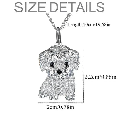 Eco-friendly Zinc Alloy Die Casting Puppy Pendant Necklace