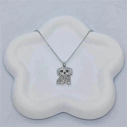 Eco-friendly Zinc Alloy Die Casting Puppy Pendant Necklace