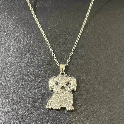 Eco-friendly Zinc Alloy Die Casting Puppy Pendant Necklace
