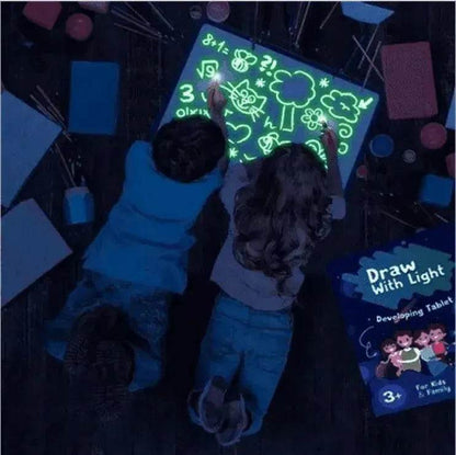 Educational Toy Drawing Pad 3D Magic 8 Light Effects Puzzle Board Sketchpad