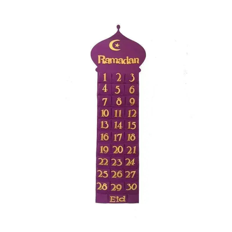 Eid Ramadan Decorated Arab  Fabric Wall Calendar