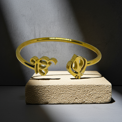 18K Gold Plated Ik Onkar Khanda Bangle