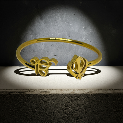 18K Gold Plated Ik Onkar Khanda Bangle