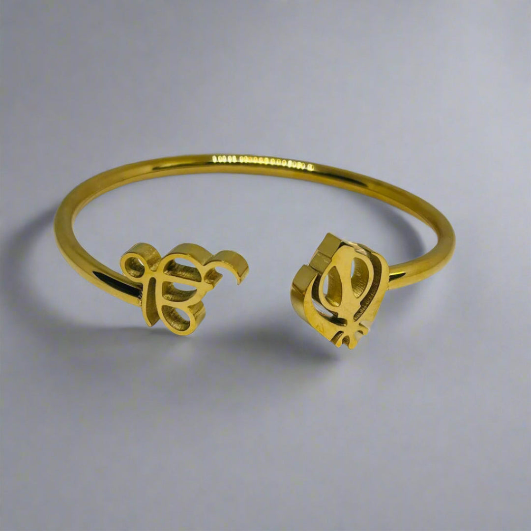18K Gold Plated Ik Onkar Khanda Bangle