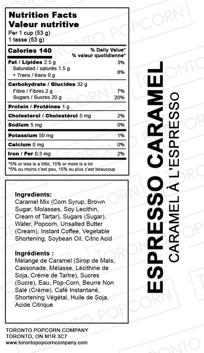 Popcorn au caramel et à l'espresso
