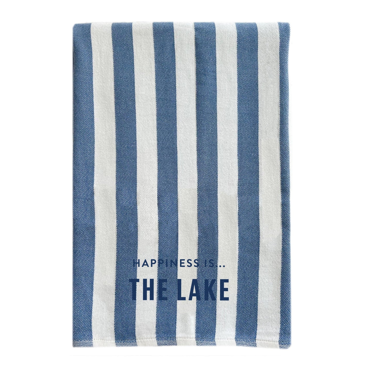 Everywhere Towel: Lake, Stripe Blue