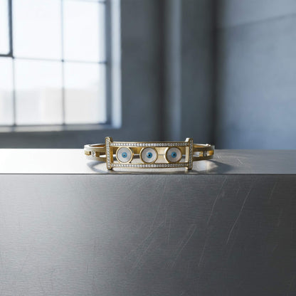 Triple Evil Eye Protection Bangle | Good Luck Jewelry