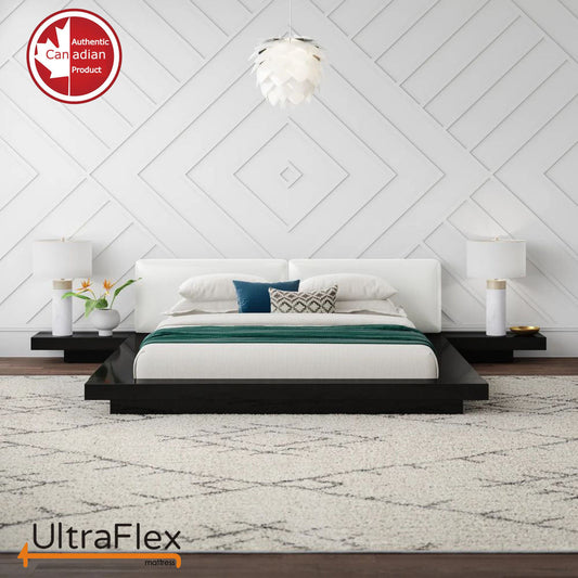 Ensemble matelas et sommier UltraFlex® DELIGHT – Soutien orthopédique avancé, mousse haute densité soulageant la pression, soutien spinal multipostures, poches de transfert de mouvement, matelas écologique CoolGel (Fabriqué au Canada)