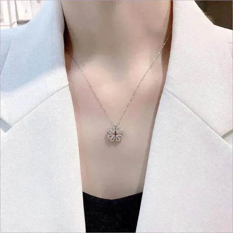 Explosive Style Detachable Deformed Four leaf Clover Women Necklace