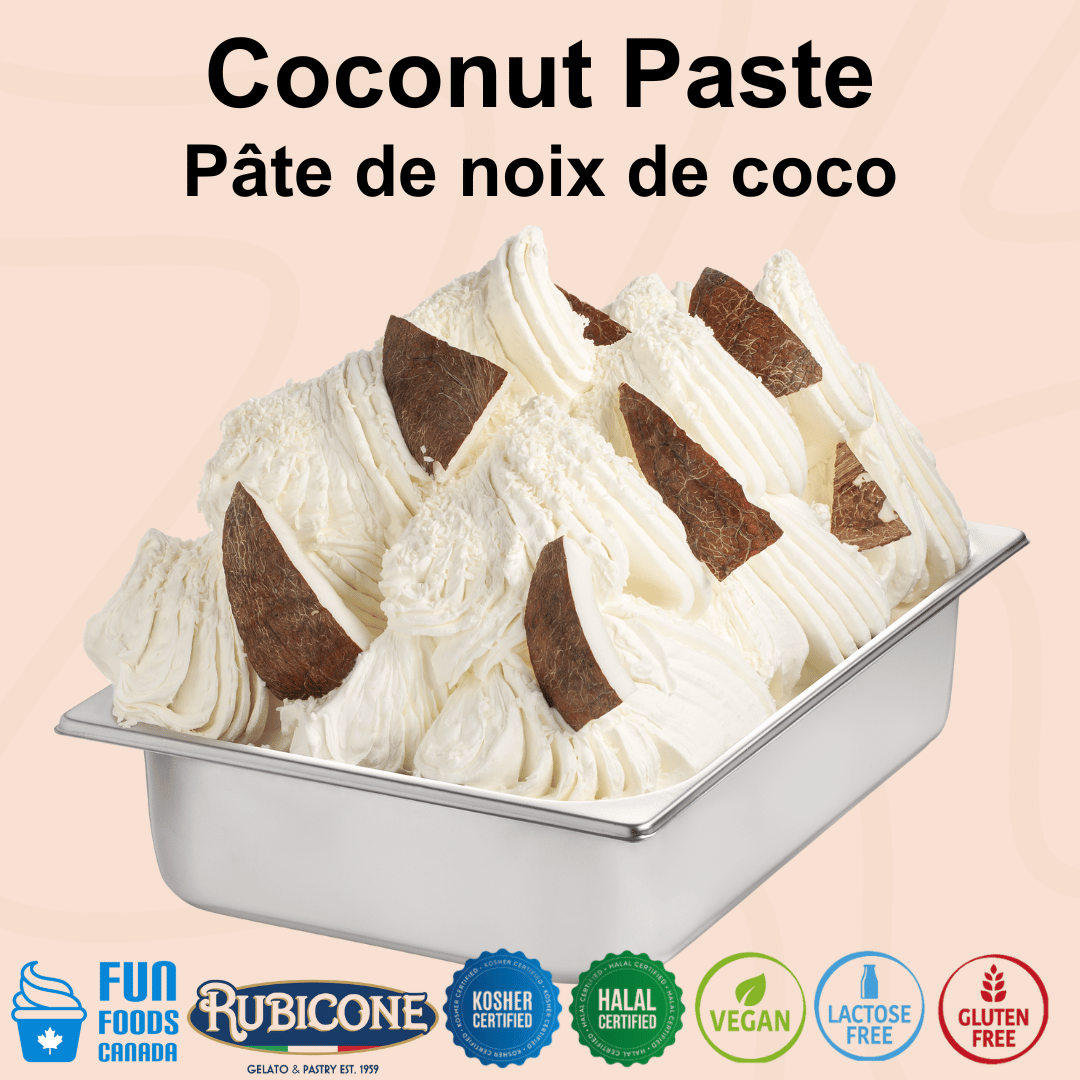Pâte de noix de coco S/A (sans alcool) - Pâtes pour Gelato - Seau de 3 KG - Rubicone Canada - Livraison gratuite partout au Canada pour les commandes de plus de 199 $ CA