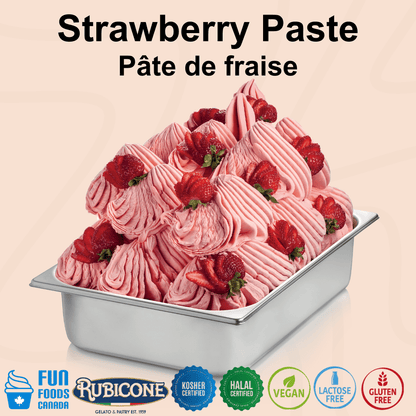 Strawberry Paste - Gelato Pastes - 3 KG Bucket - Rubicone Canada - Ships Free Within Canada on Orders Above CAD $199