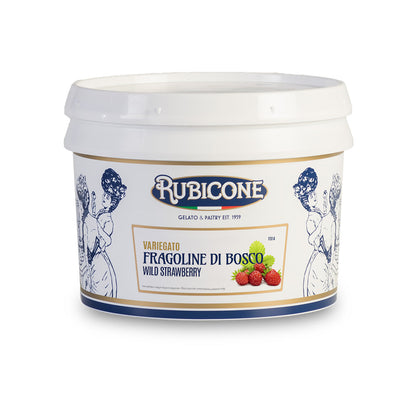 Wild Strawberry Sundae Dessert Topping - 3 KG Bucket - Wild Strawberry Variegate - Rubicone Canada - Ships Free Within Canada on Orders Above CAD $199