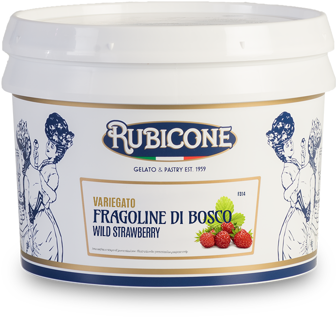 Wild Strawberry Sundae Dessert Topping - 3 KG Bucket - Wild Strawberry Variegate - Rubicone Canada - Ships Free Within Canada on Orders Above CAD $199