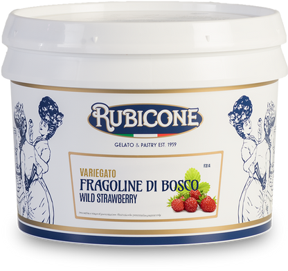 Wild Strawberry Sundae Dessert Topping - 3 KG Bucket - Wild Strawberry Variegate - Rubicone Canada - Ships Free Within Canada on Orders Above CAD $199