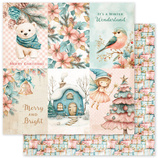Lot de 12 papiers de Noël « Fairytale Christmas » 30,5 x 30,5 cm (35193)