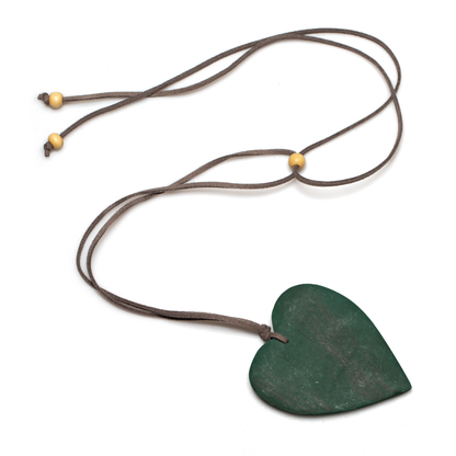 Tinted Wood Heart Necklace
