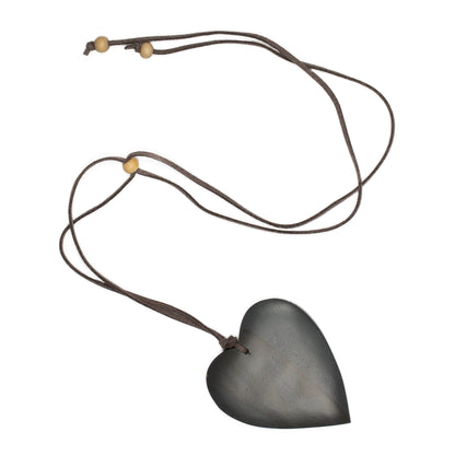 Tinted Wood Heart Necklace