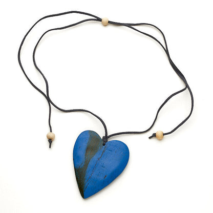 Tinted Wood Heart Necklace