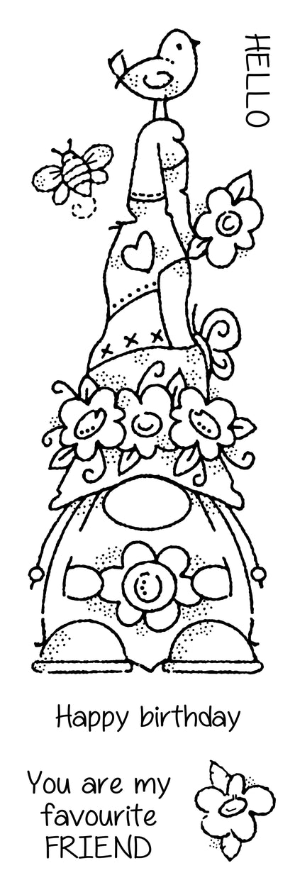 Woodware Clear Singles Floral Hat 8 in x 2.6 in Stamp