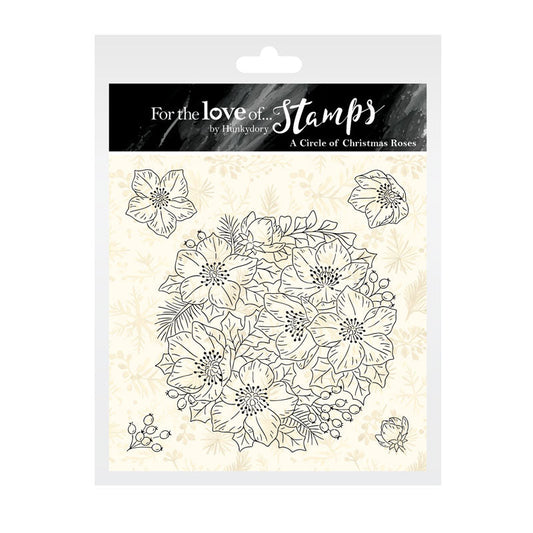 For the Love of Stamps - A Circle of Christmas Roses