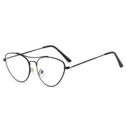 Fashion Cat Eye Plain Glasses Women's Anti-blue Light