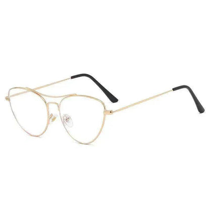 Fashion Cat Eye Plain Glasses Women's Anti-blue Light