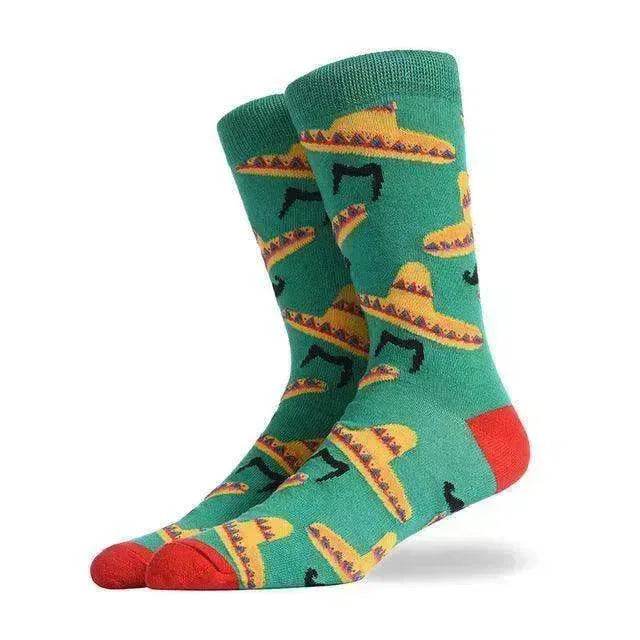 Fashion Creative Hamburger Pizza Alien Men Socks Cute Series