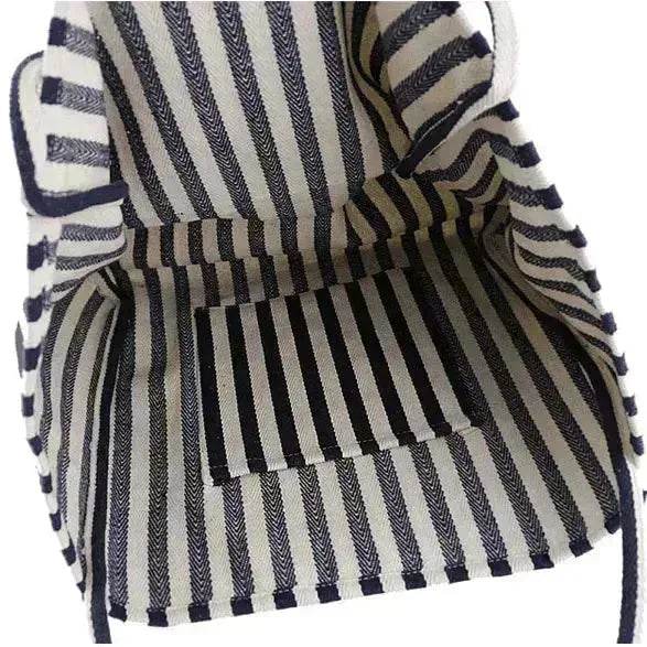 Fashion Shopper Handbags Women Striped Canvas Totes
