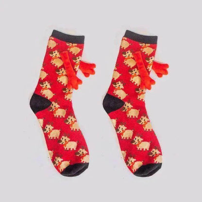 Fashion Simple Magnetic Christmas Socks For Men And Women