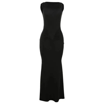 Fashion Sleeveless Dress with Pleated High Waist for Women: Slim Fit Style