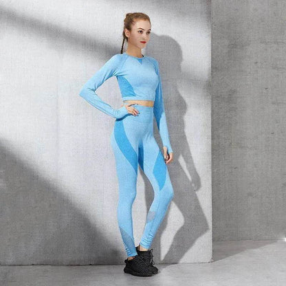 Fashion long sleeve gym suit