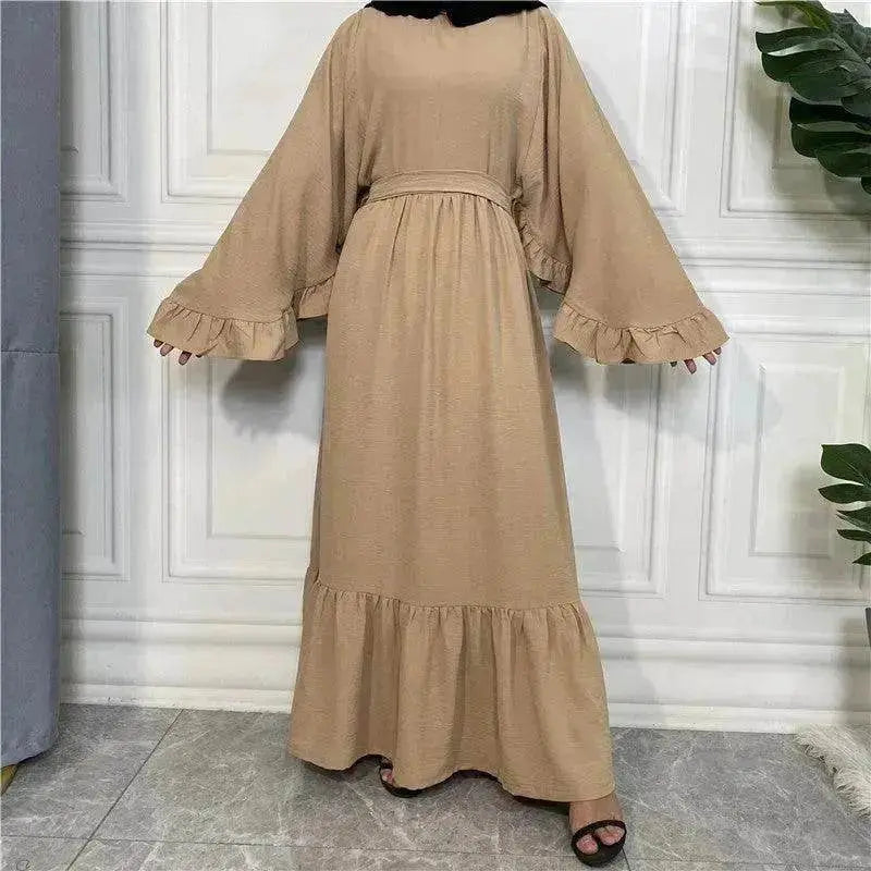 Robe arabe femme unie patchwork tendance