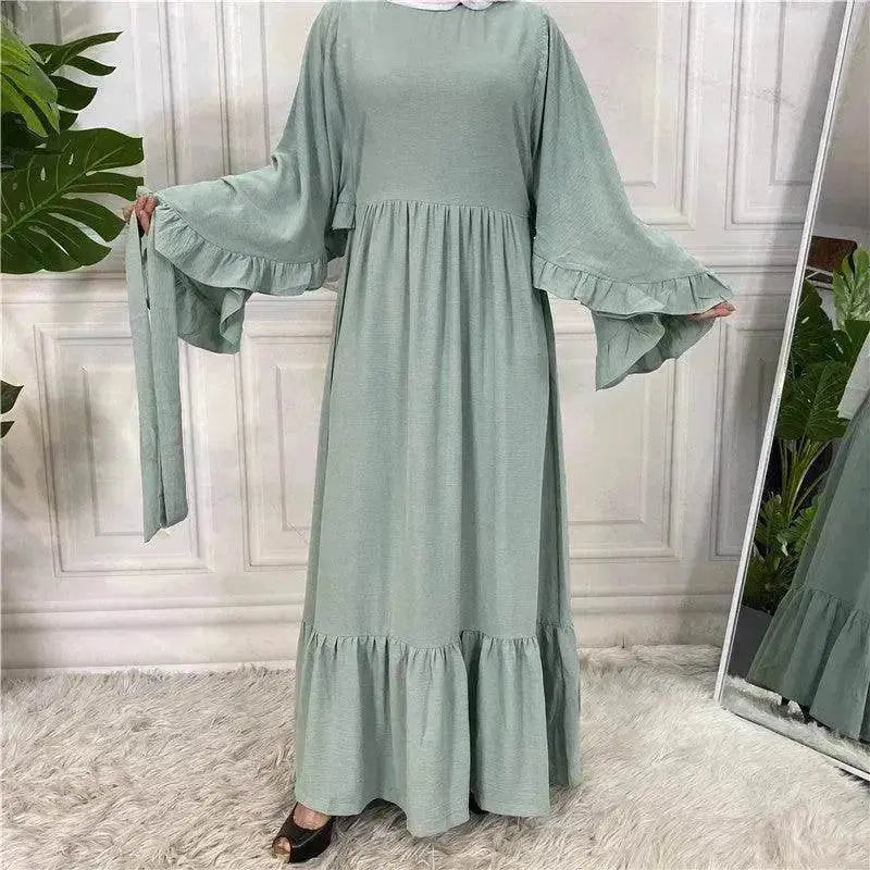 Robe arabe femme unie patchwork tendance