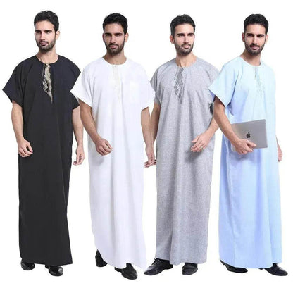 Fashionable and Elegant Arab Contemporary Middle Eastern Men's Robe Moroccan Men's Jalabiya