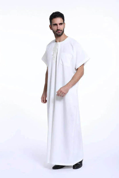 Fashionable and Elegant Arab Contemporary Middle Eastern Men's Robe Moroccan Men's Jalabiya