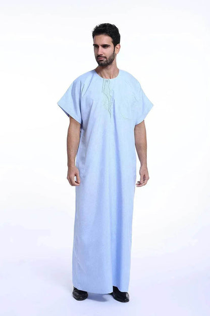 Fashionable and Elegant Arab Contemporary Middle Eastern Men's Robe Moroccan Men's Jalabiya