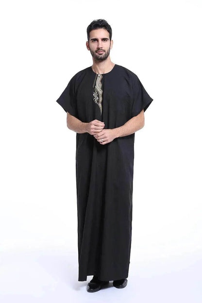 Fashionable and Elegant Arab Contemporary Middle Eastern Men's Robe Moroccan Men's Jalabiya