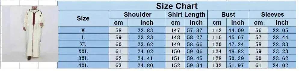 Fashionable and Elegant Arabic Long Men's Hooded Shirt  Robe Moroccan Men's Jalabiya Ramadan Galabia for Men