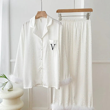 Feather Model Loose Pajamas For Women