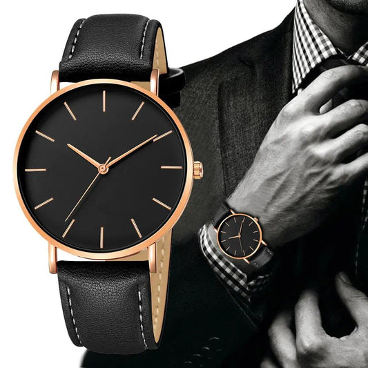Montres de luxe en cuir simples pour hommes