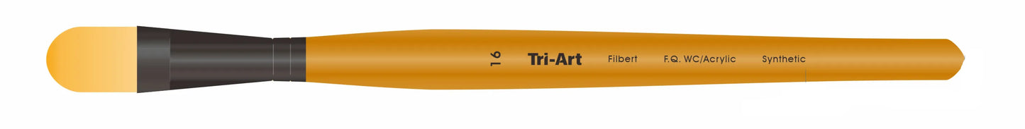 Tri-Art Artist Brushes - Short Synthetic - WC/Acryl - Filbert - 16