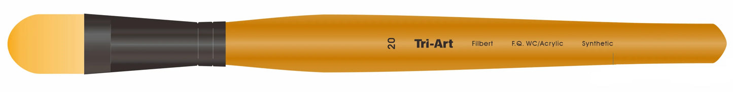 Tri-Art Artist Brushes - Short Synthetic - WC/Acryl - Filbert - 20