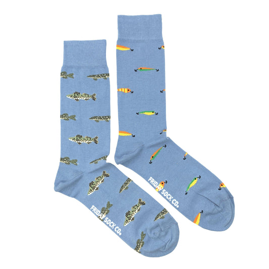 Friday Sock Co Chaussettes homme Poisson et Leurre de pêche